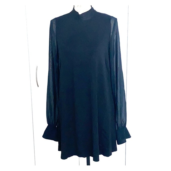 Zara Dresses & Skirts - NWOT Zara Mini Dress / Tunic with Sheer sleeves